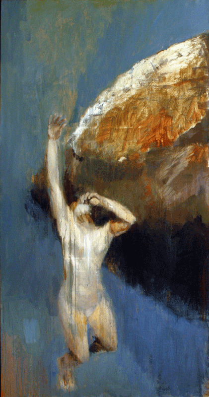 Painting of a Falling female figure